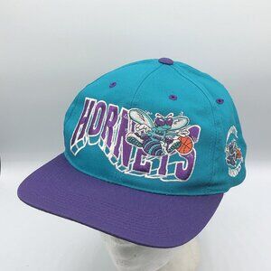 Vintage 90s G Cap Charlotte Hornets NBA  Snapback Teal Hat Adjustable Cap .